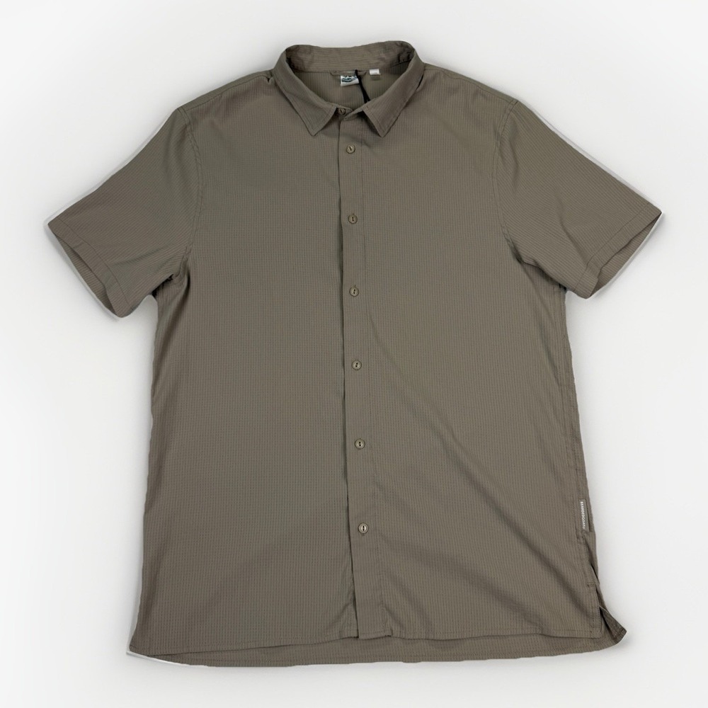 BeardedGoat Mens Ripstop Short Sleeve Button Down Shirt‎ Size Large Outdoors